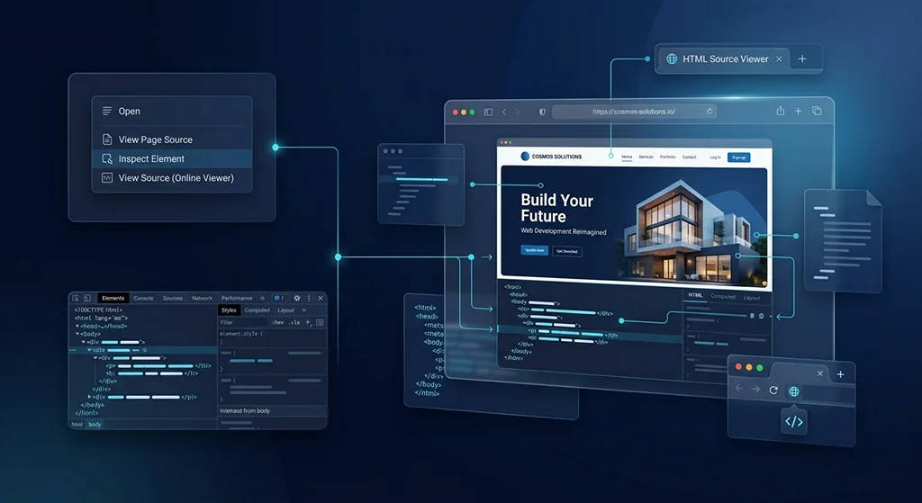 how to see the html code of a website